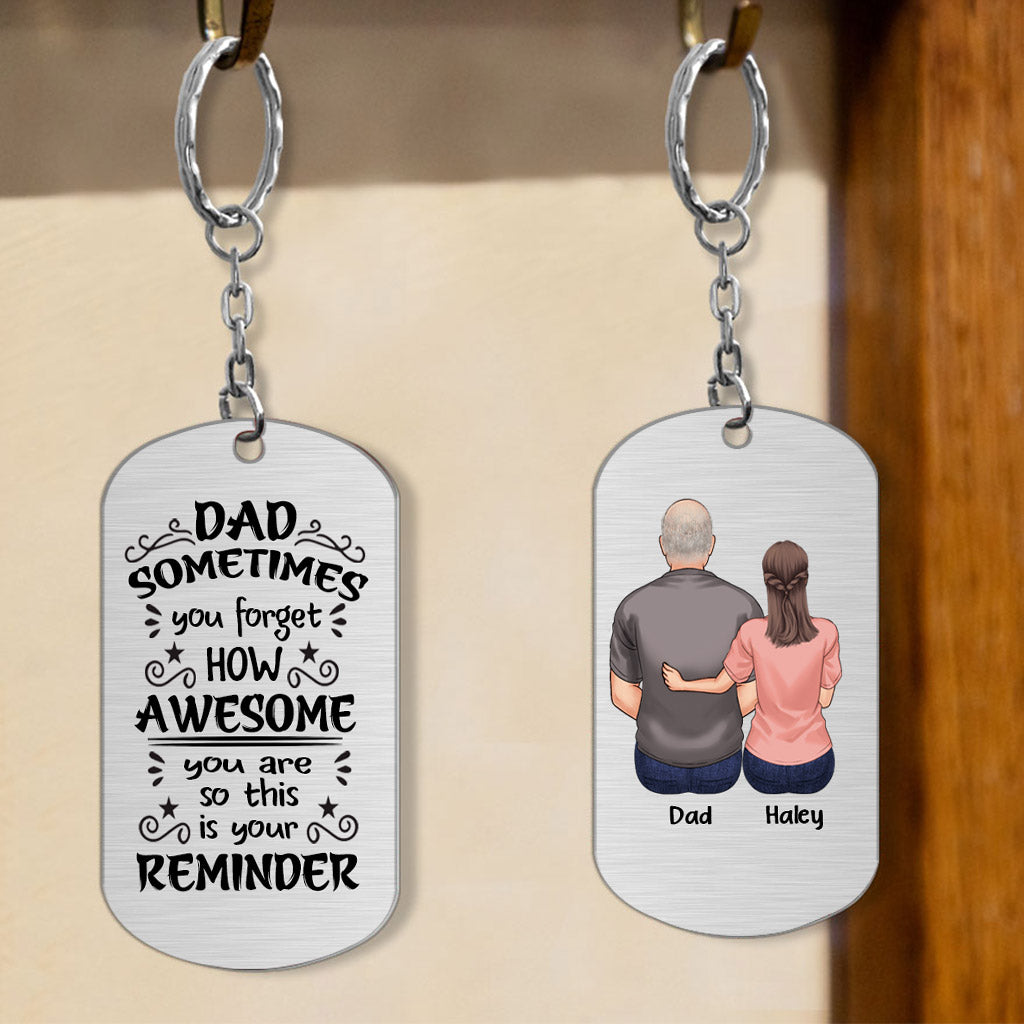 To My Dad - Personalized Father's Day Father Stainless Steel Keychain