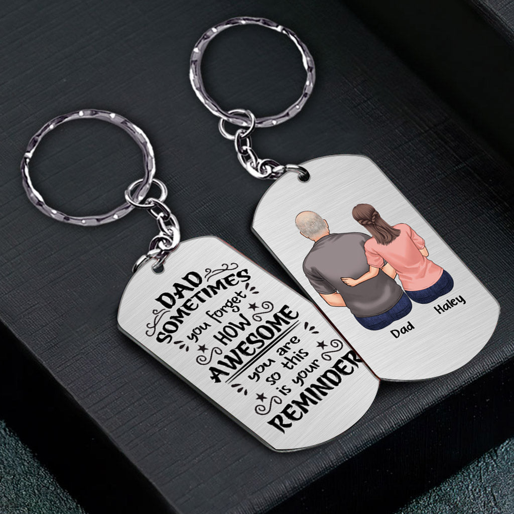 To My Dad - Personalized Father's Day Father Stainless Steel Keychain