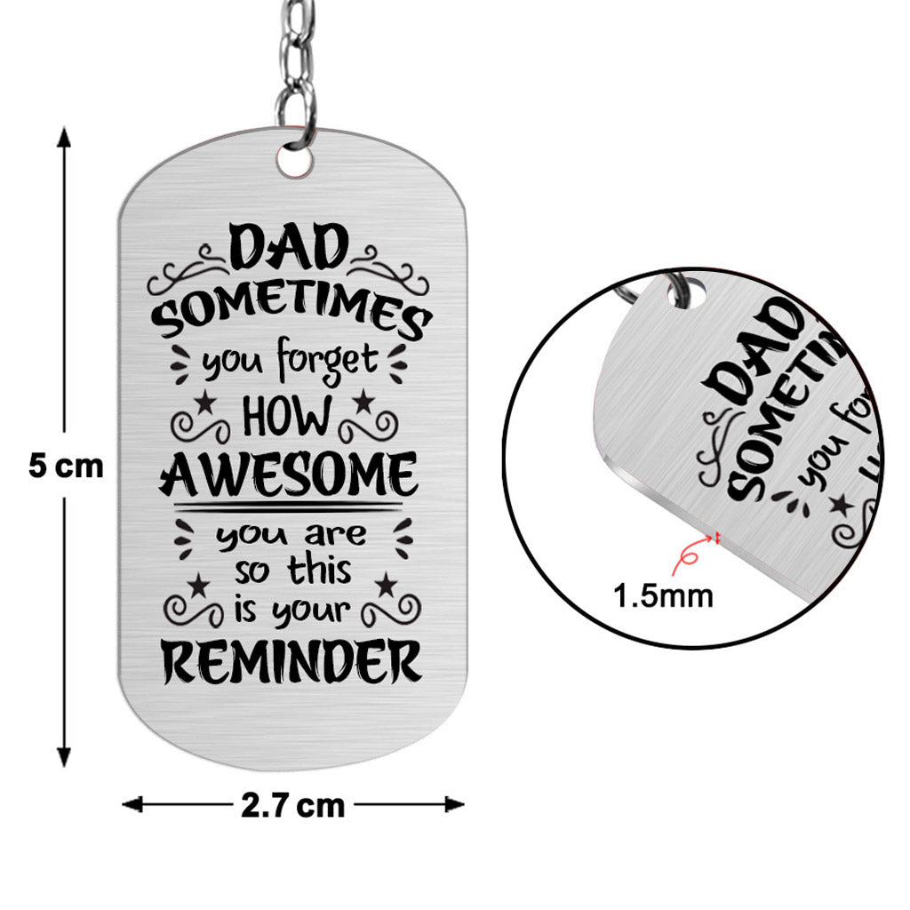 To My Dad - Personalized Father's Day Father Stainless Steel Keychain