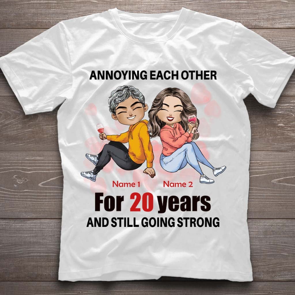 Husband And Wife Annoying Each Other - Personalized Couple T-shirt and Hoodie
