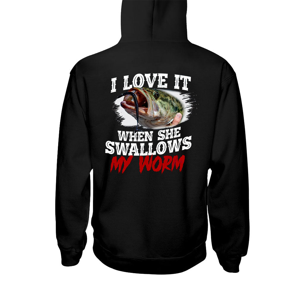 Swallow My Worm - Fishing T-shirt and Hoodie 1121