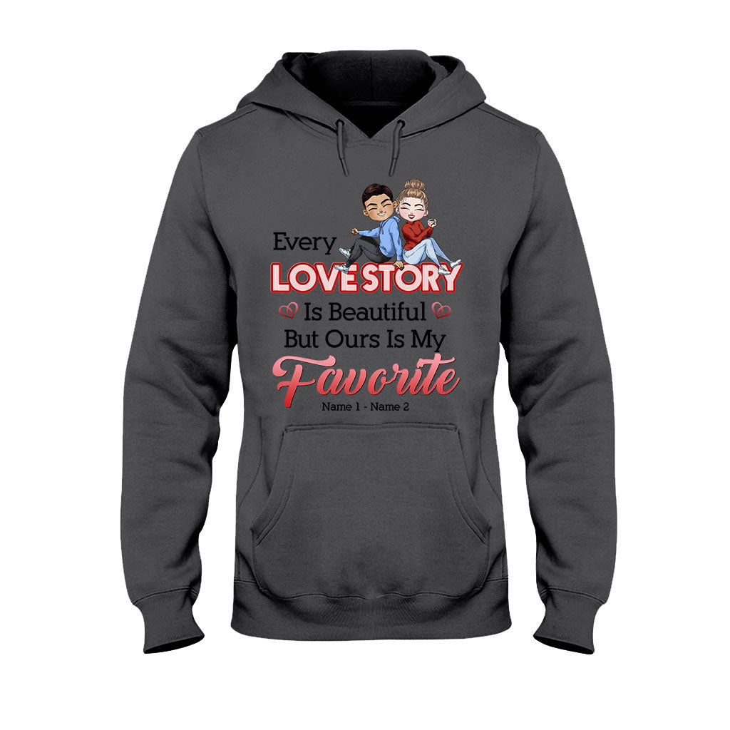 Our Love Story Is My Favorite - Personalized Couple T-shirt and Hoodie