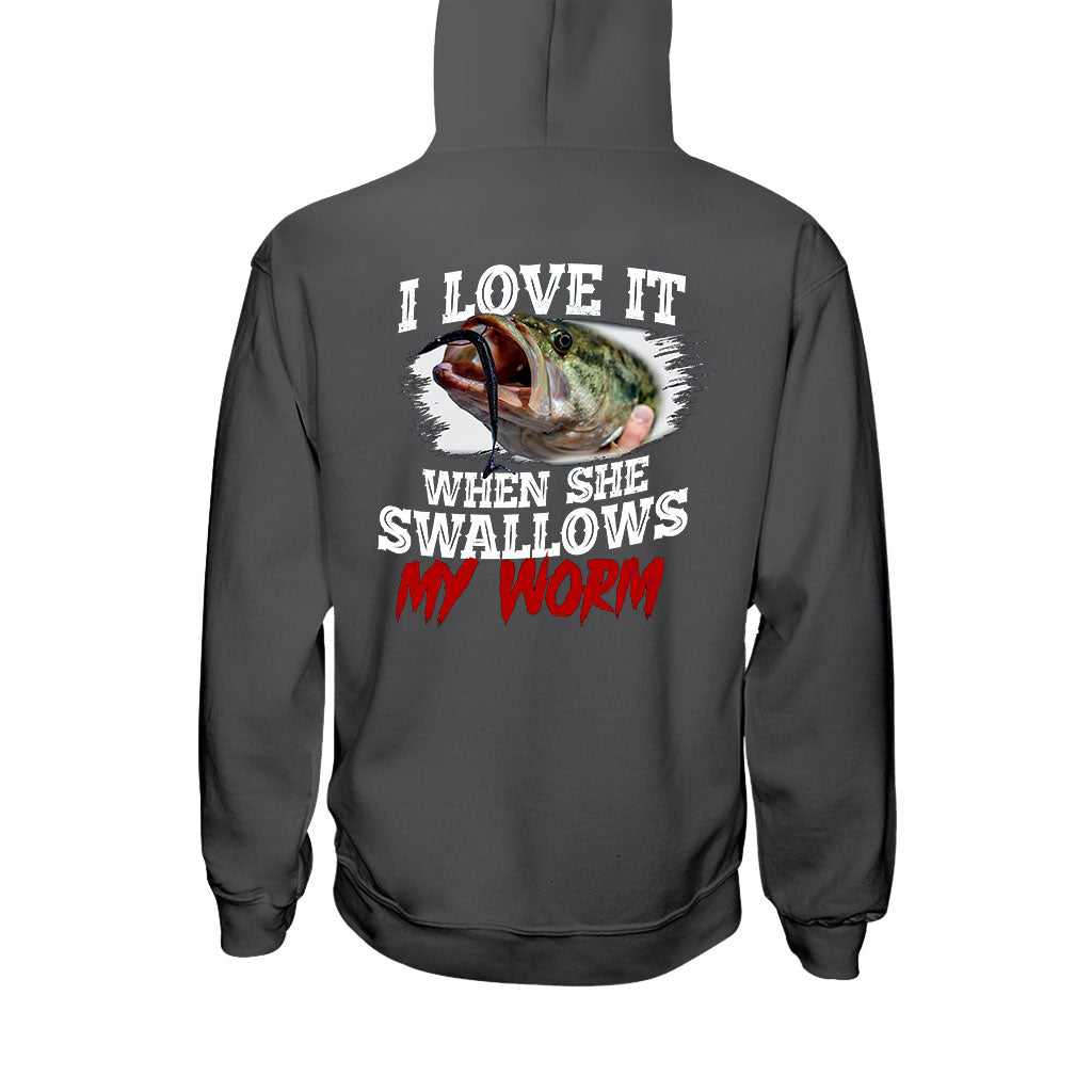 Swallow My Worm - Fishing T-shirt and Hoodie 1121