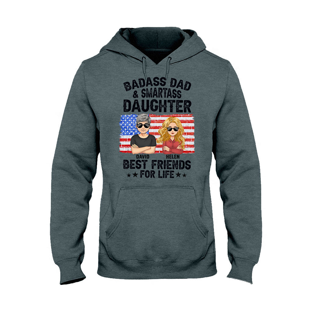 Badass Dad & Smartass Daughter Best Friends For Life - Personalized Father T-shirt and Hoodie