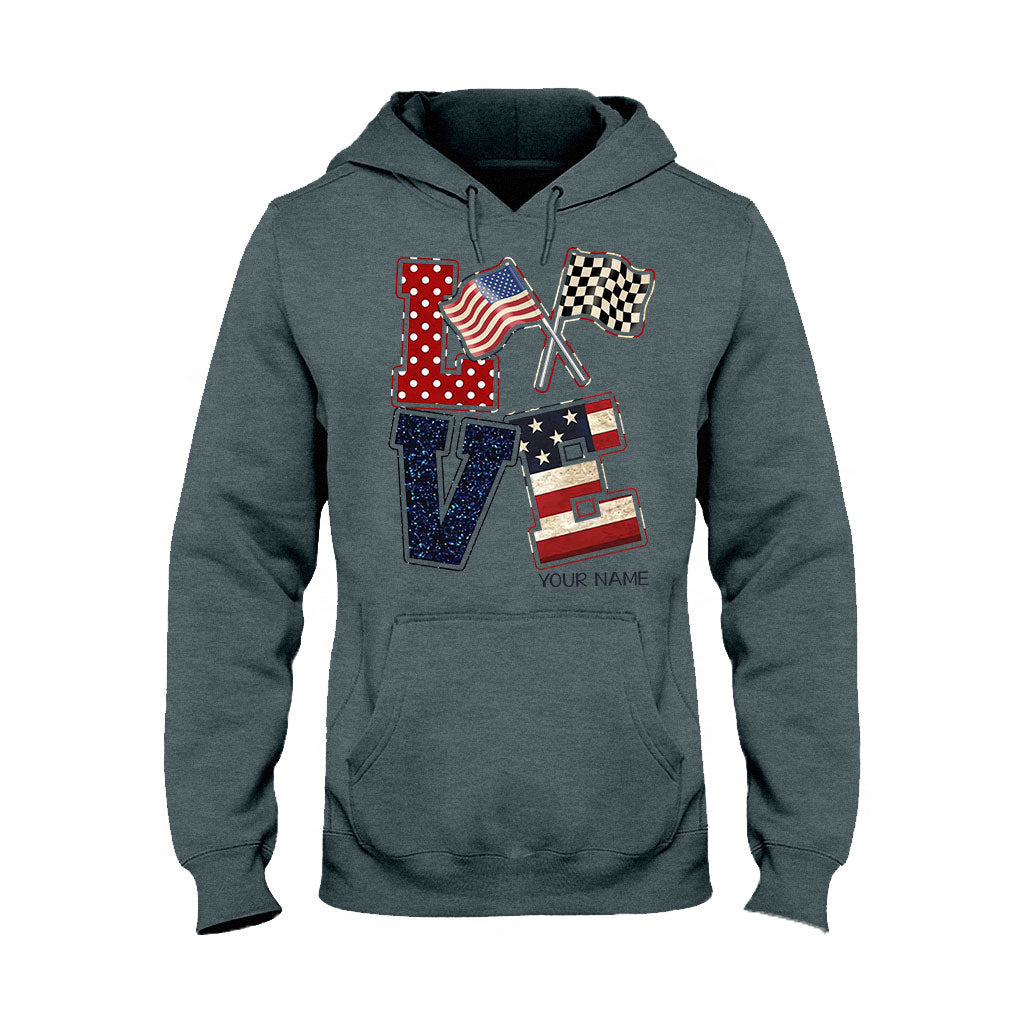 Love Racing - Personalized Independence Day T-shirt and Hoodie