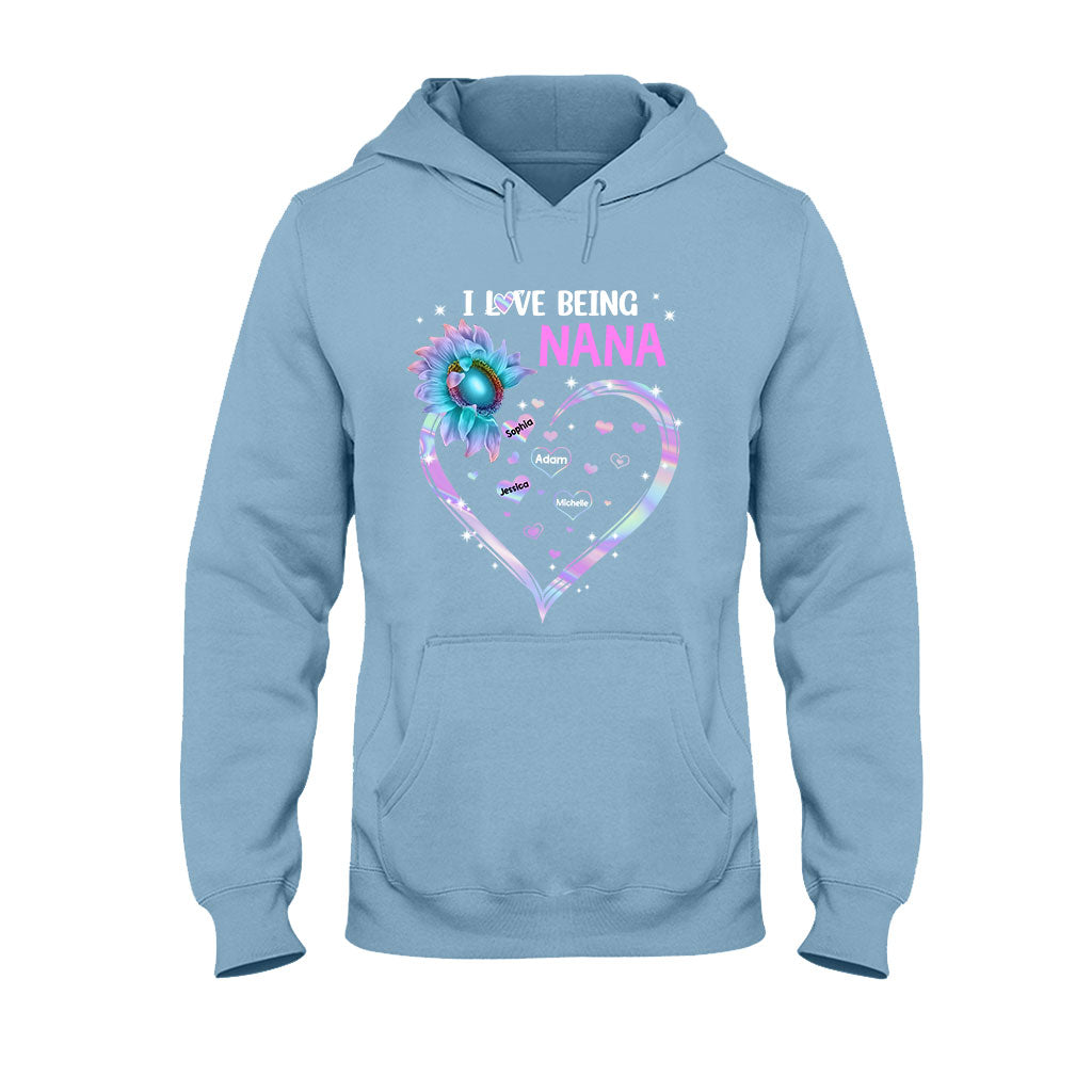 I Love Being Grandma Sunflower - Personalized Mother's Day Grandma T-shirt and Hoodie