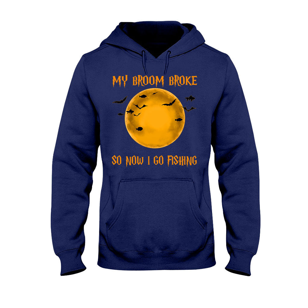 My Broom Broke I Go Fishing Personalized T-shirt And Hoodie
