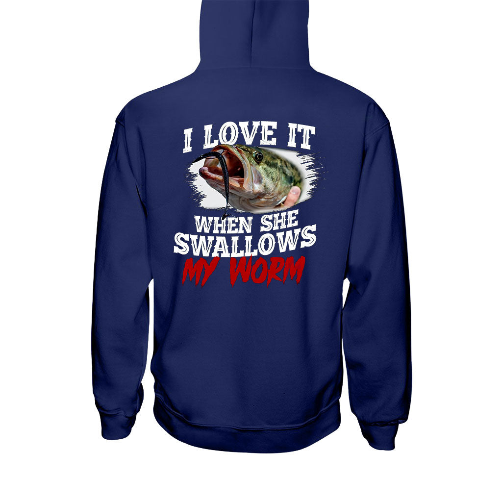 Swallow My Worm - Fishing T-shirt and Hoodie 1121