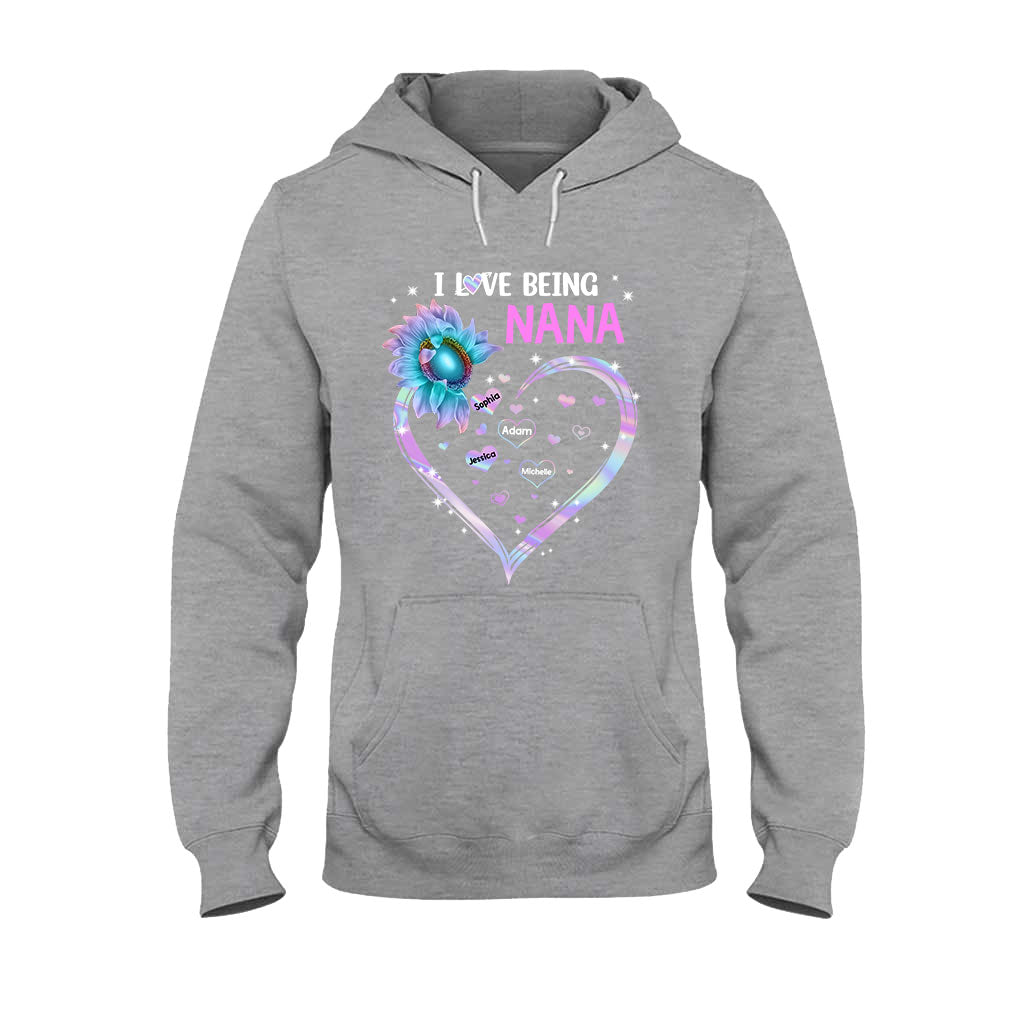 I Love Being Grandma Sunflower - Personalized Mother's Day Grandma T-shirt and Hoodie