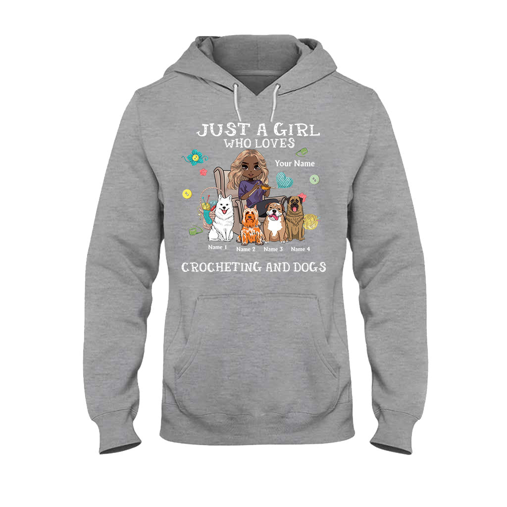 Just A Girl Who Loves Crocheting And Dogs - Personalized T-shirt and Hoodie