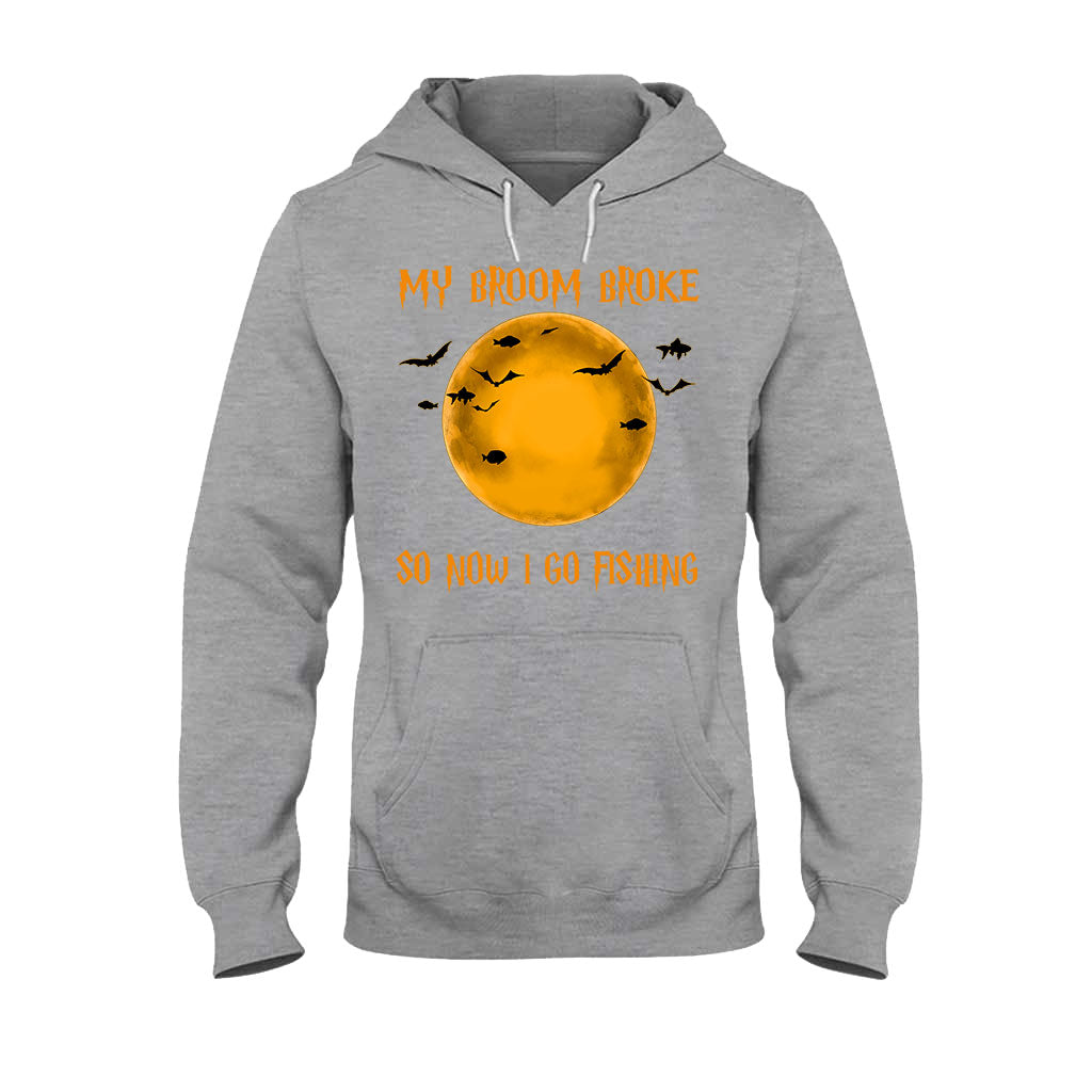 My Broom Broke I Go Fishing Personalized T-shirt And Hoodie