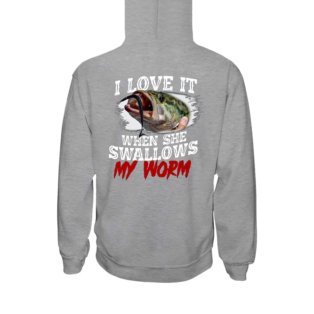 Swallow My Worm - Fishing T-shirt and Hoodie 1121