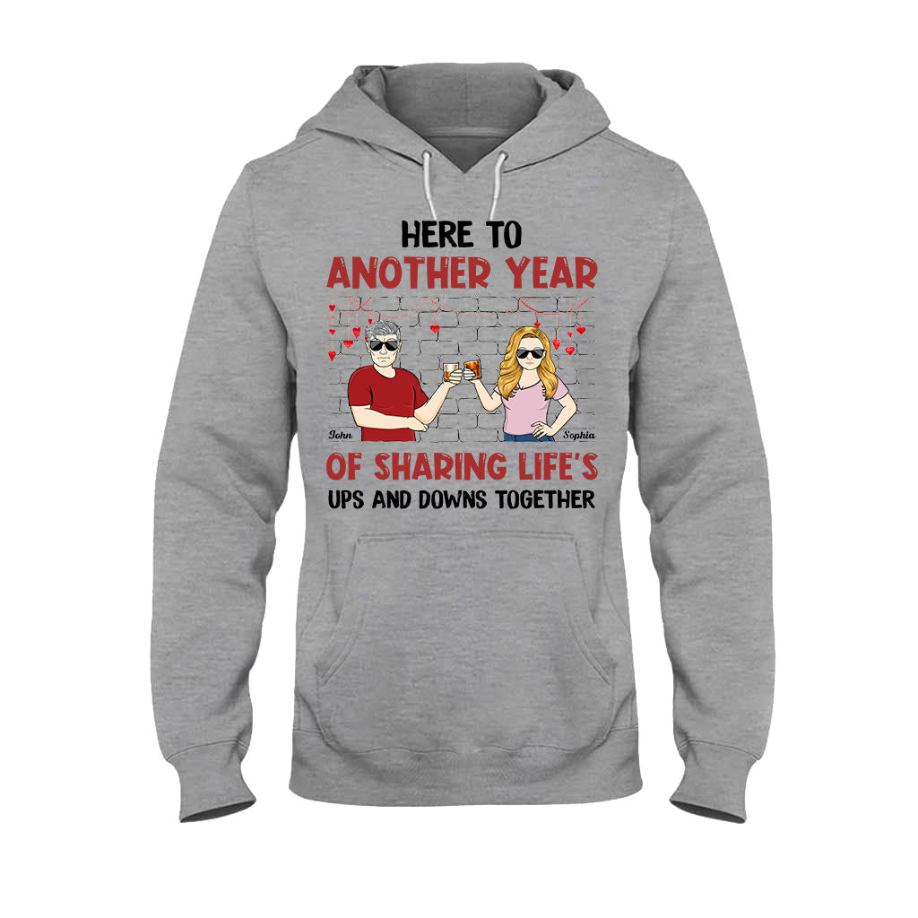 Here To Another Year Of Sharing Life - Personalized Couple Couple T-shirt and Hoodie