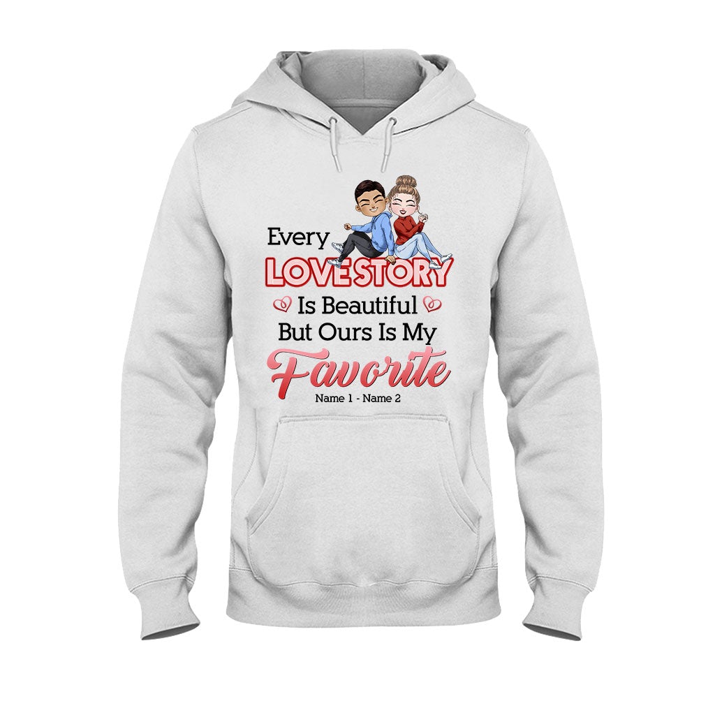 Our Love Story Is My Favorite - Personalized Couple T-shirt and Hoodie