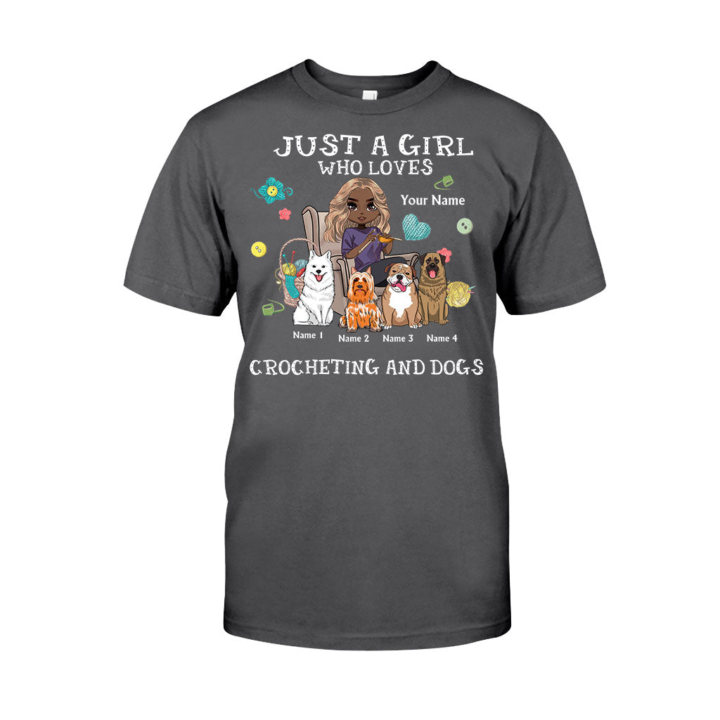 Just A Girl Who Loves Crocheting And Dogs - Personalized T-shirt and Hoodie