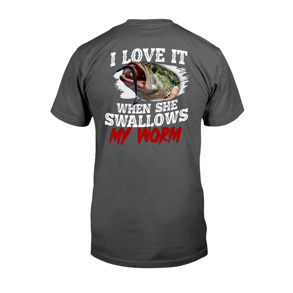 Swallow My Worm - Fishing T-shirt and Hoodie 1121