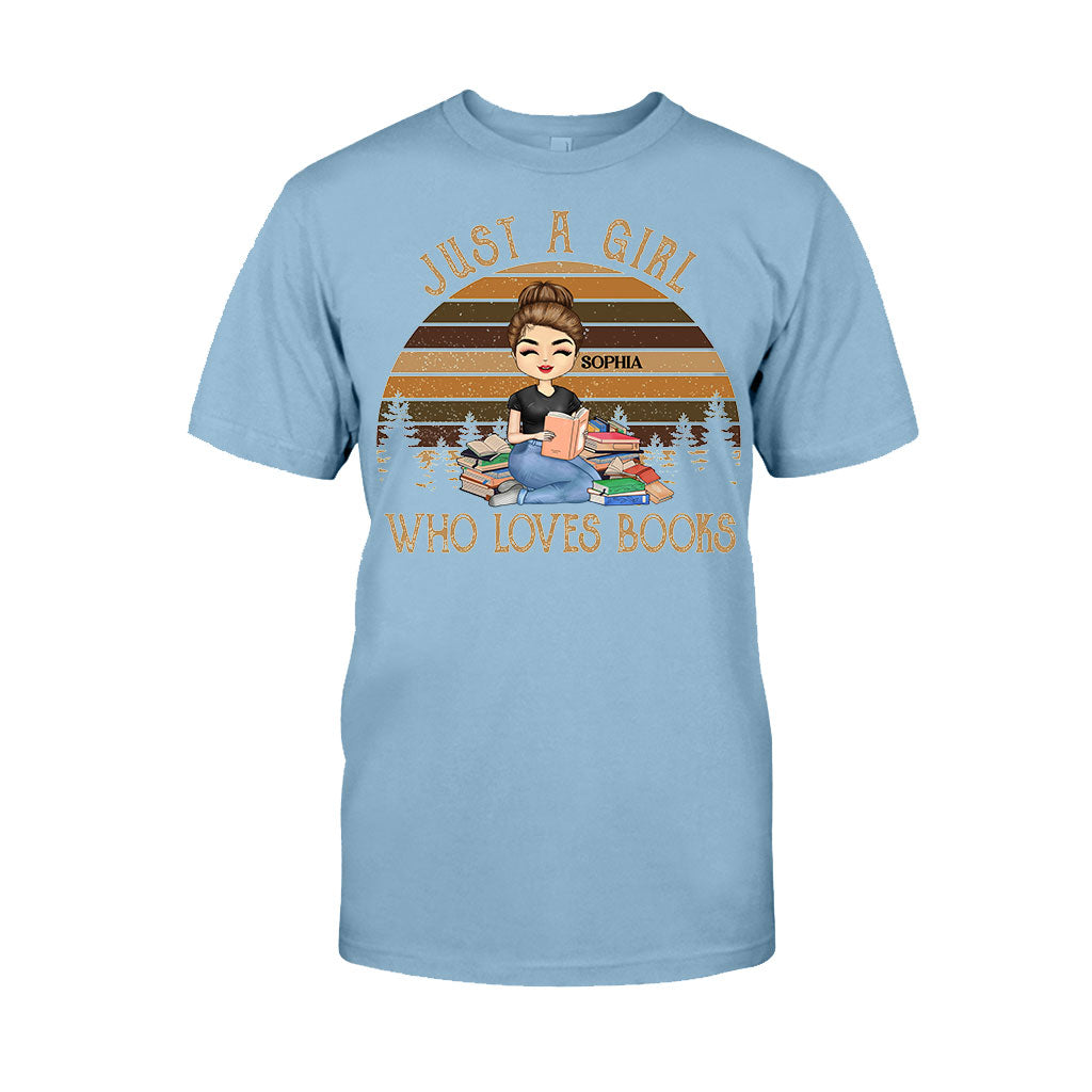 Just A Girl Who Loves Books - Personalized Book T-shirt and Hoodie