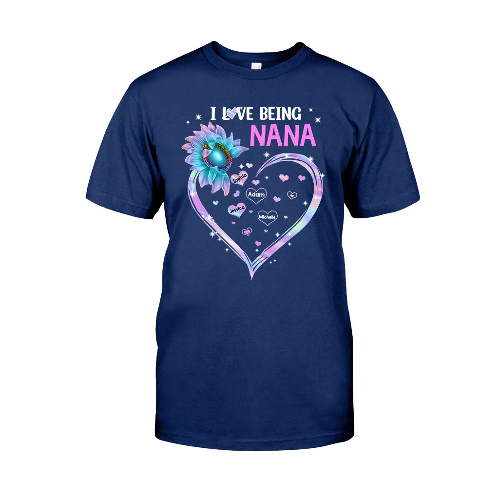 I Love Being Grandma Sunflower - Personalized Mother's Day Grandma T-shirt and Hoodie