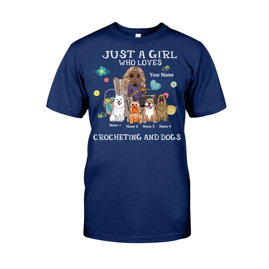 Just A Girl Who Loves Crocheting And Dogs - Personalized T-shirt and Hoodie