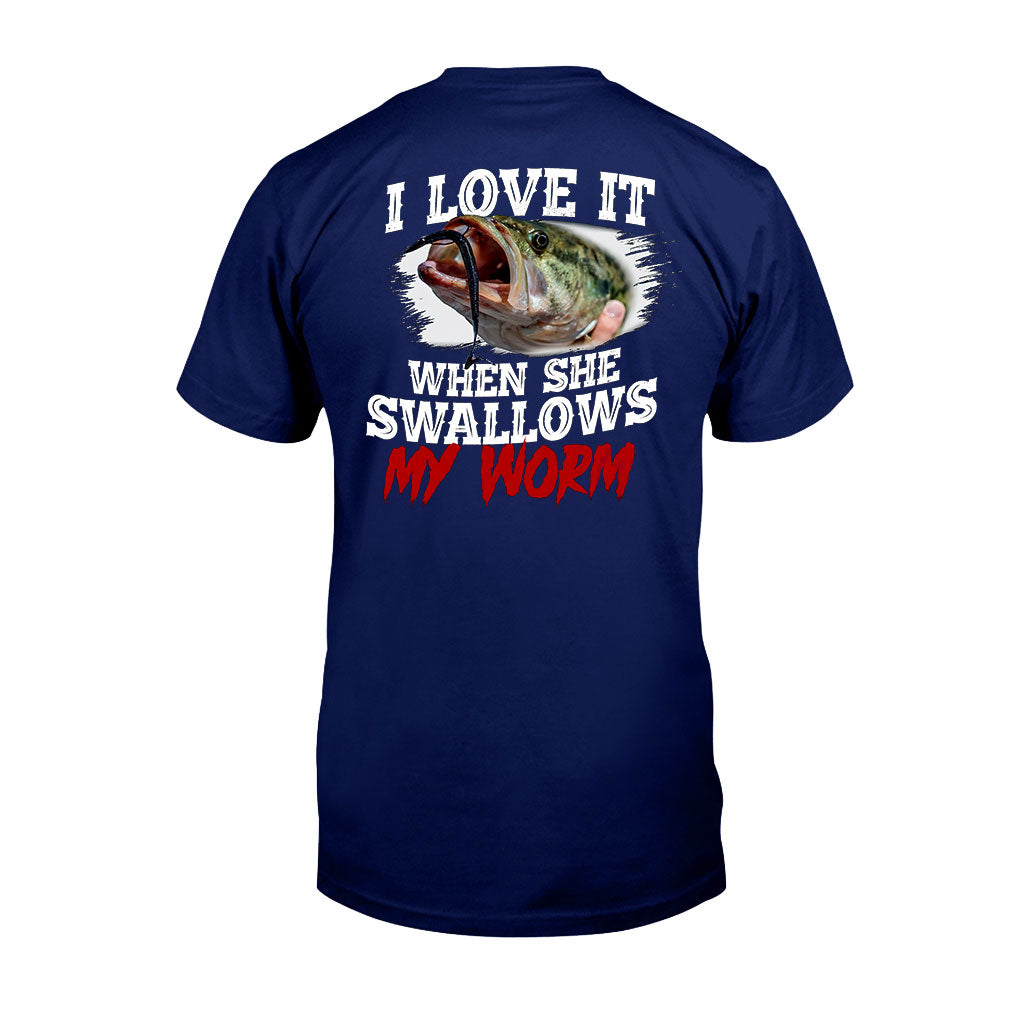 Swallow My Worm - Fishing T-shirt and Hoodie 1121
