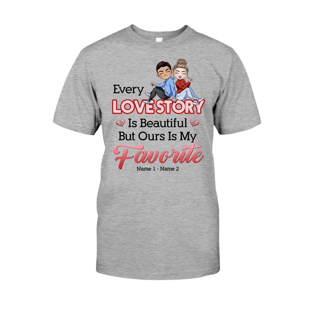Our Love Story Is My Favorite - Personalized Couple T-shirt and Hoodie