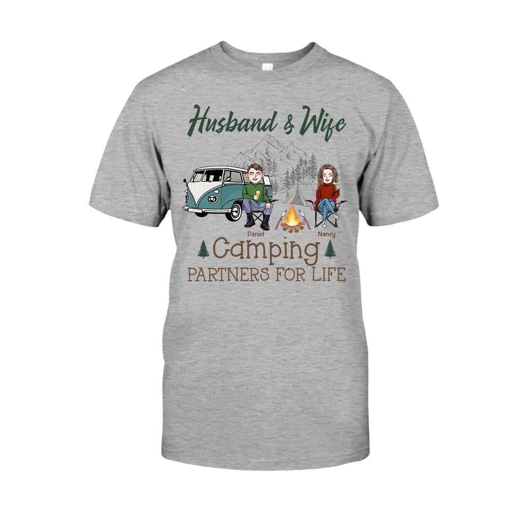 Husband And Wife Camping Couple For Life - Personalized Couple Camping T-shirt and Hoodie