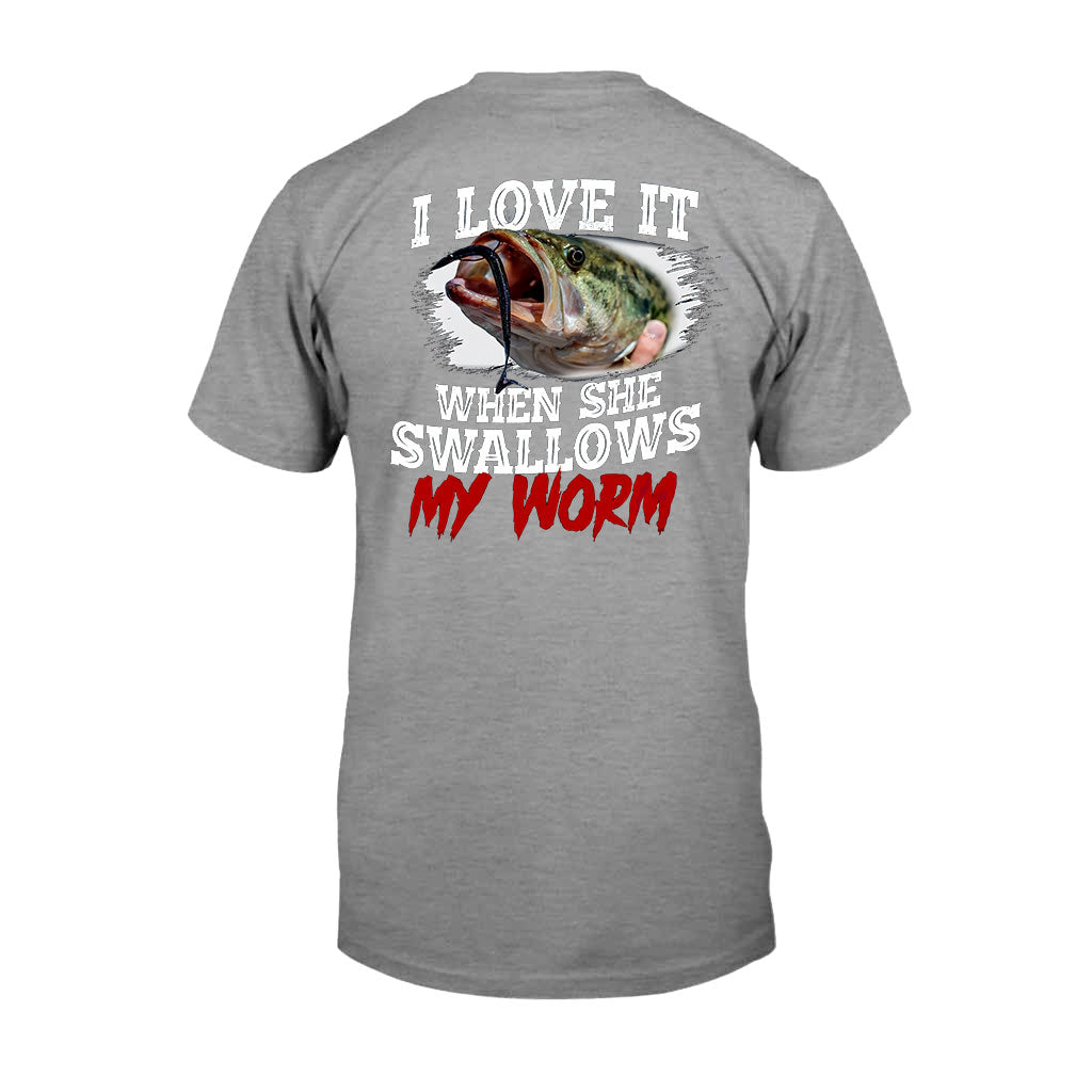 Swallow My Worm - Fishing T-shirt and Hoodie 1121