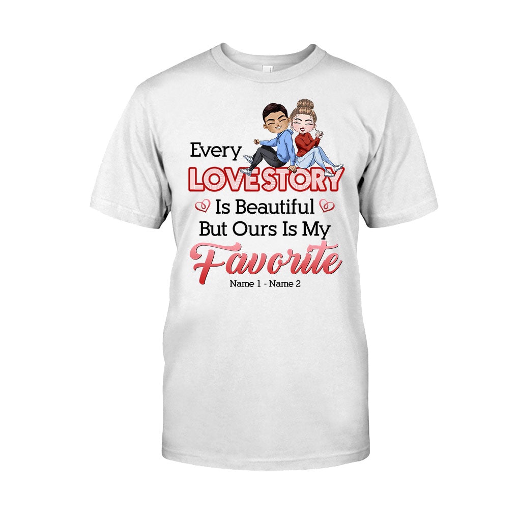 Our Love Story Is My Favorite - Personalized Couple T-shirt and Hoodie
