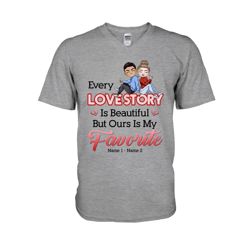 Our Love Story Is My Favorite - Personalized Couple T-shirt and Hoodie