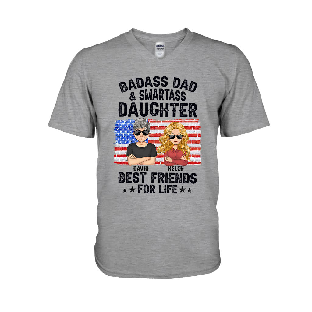 Badass Dad & Smartass Daughter Best Friends For Life - Personalized Father T-shirt and Hoodie