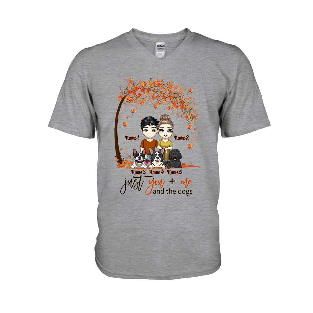 You Me And The Dogs - Personalized Fall Couple T-shirt and Hoodie