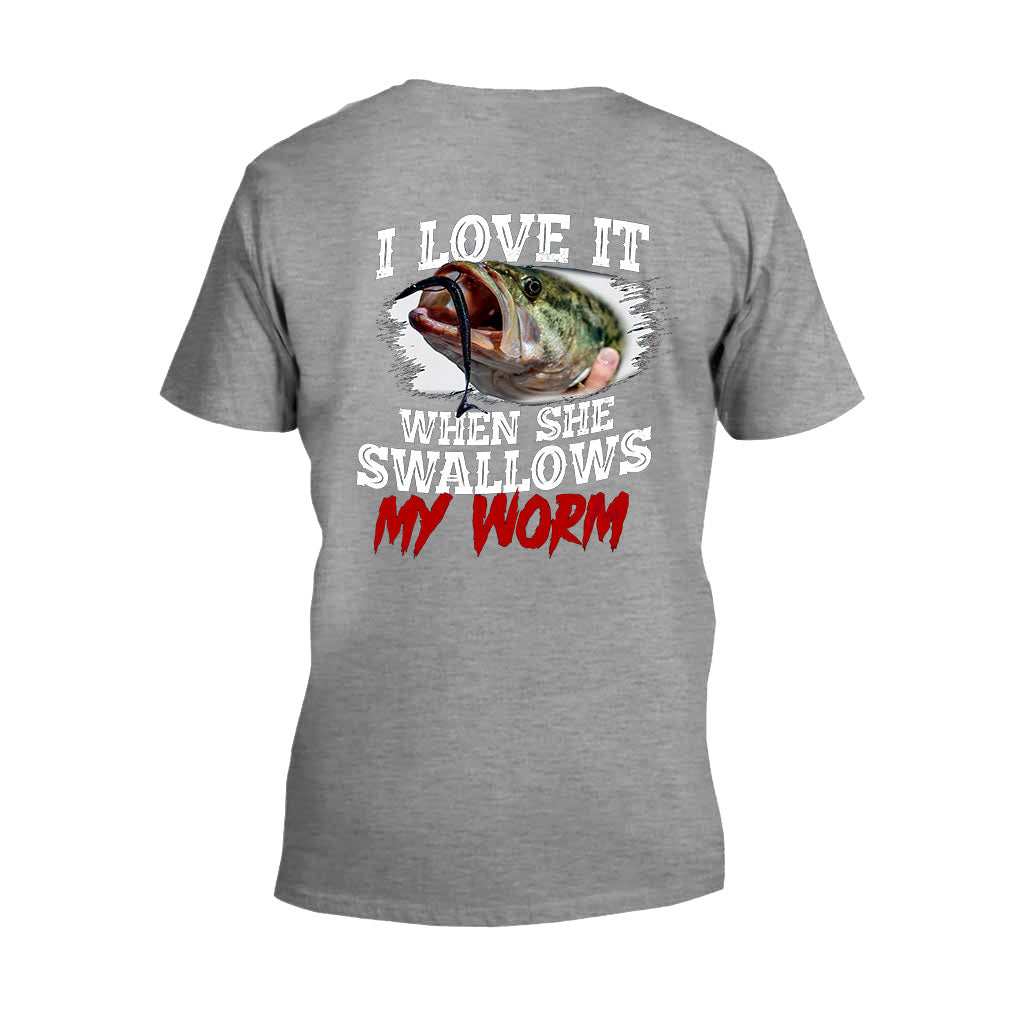 Swallow My Worm - Fishing T-shirt and Hoodie 1121