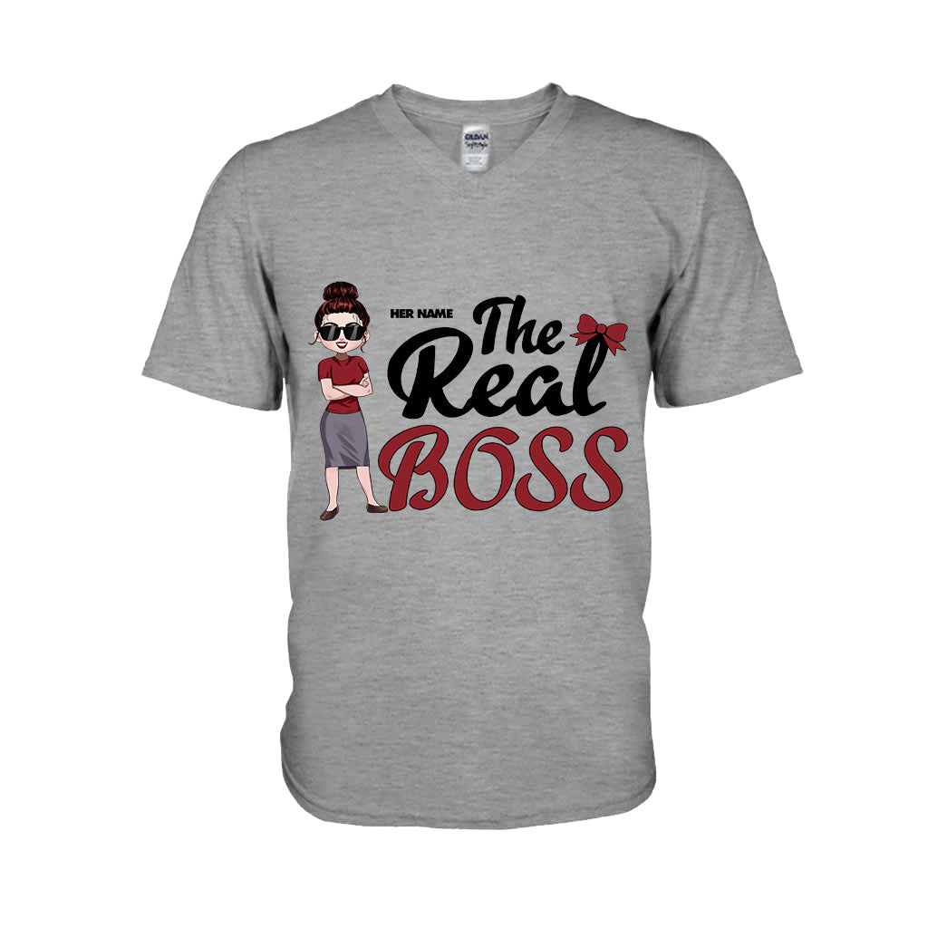 The Boss The Real Boss - Personalized Couple T-shirt and Hoodie