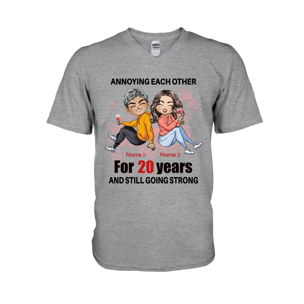Husband And Wife Annoying Each Other - Personalized Couple T-shirt and Hoodie