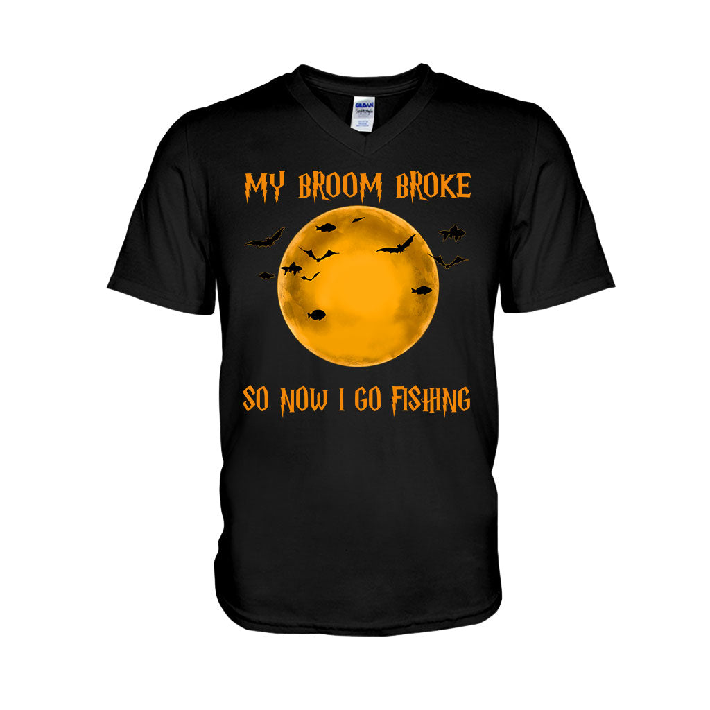 My Broom Broke I Go Fishing Personalized T-shirt And Hoodie