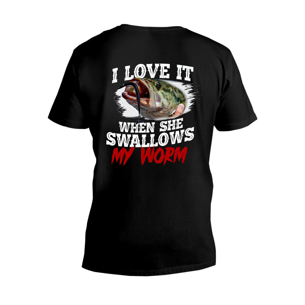 Swallow My Worm - Fishing T-shirt and Hoodie 1121