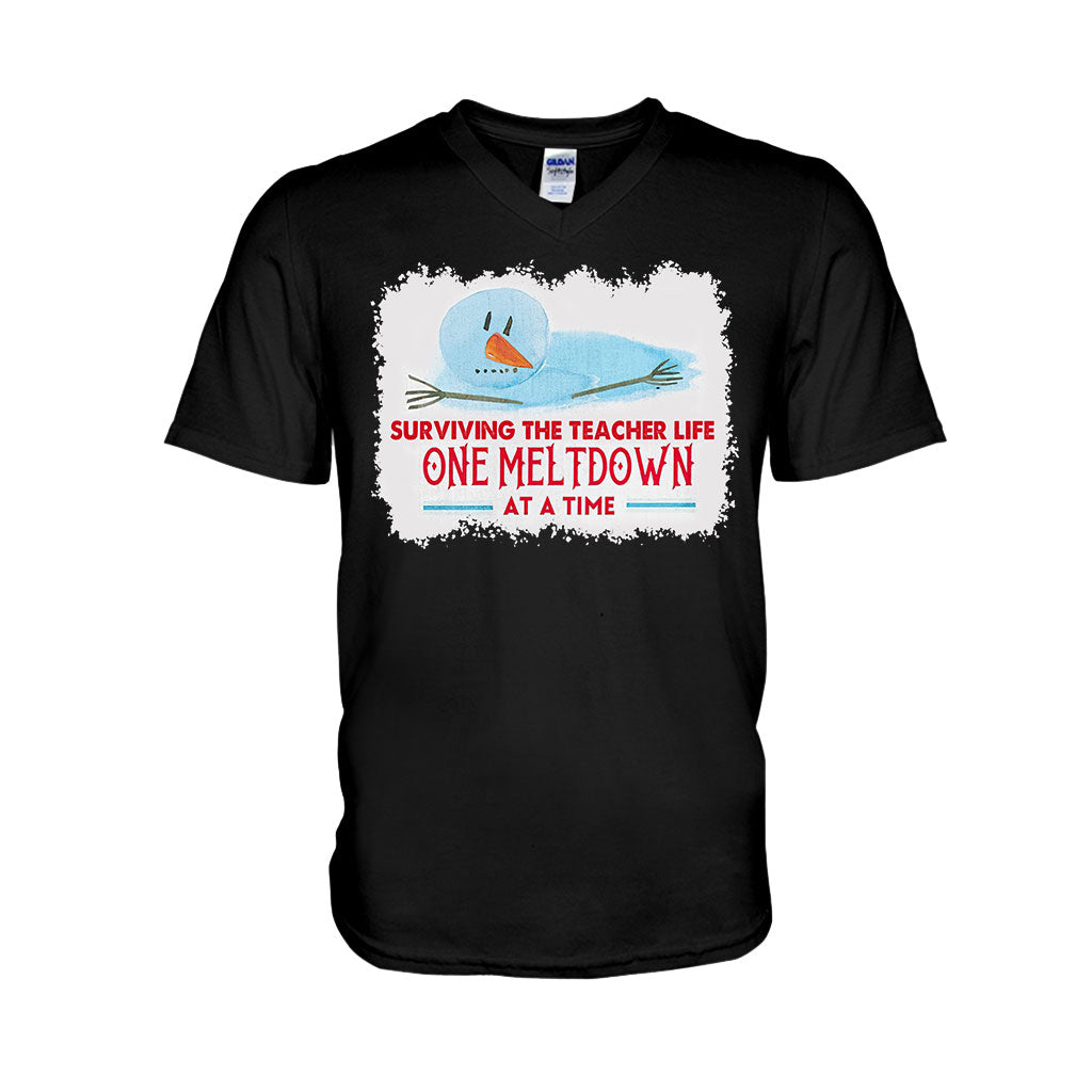 One Meltdown A Time - Personalized Teacher T-shirt and Hoodie