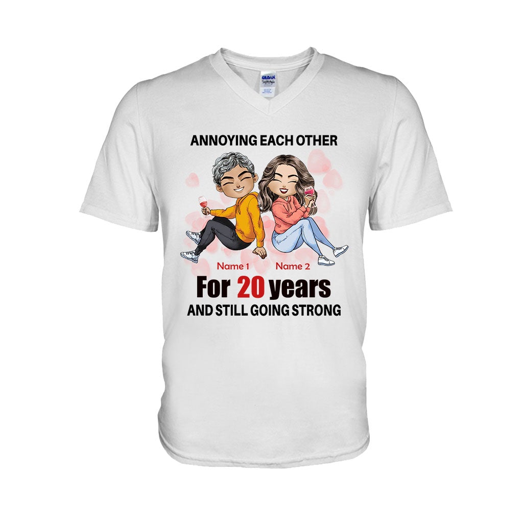Husband And Wife Annoying Each Other - Personalized Couple T-shirt and Hoodie