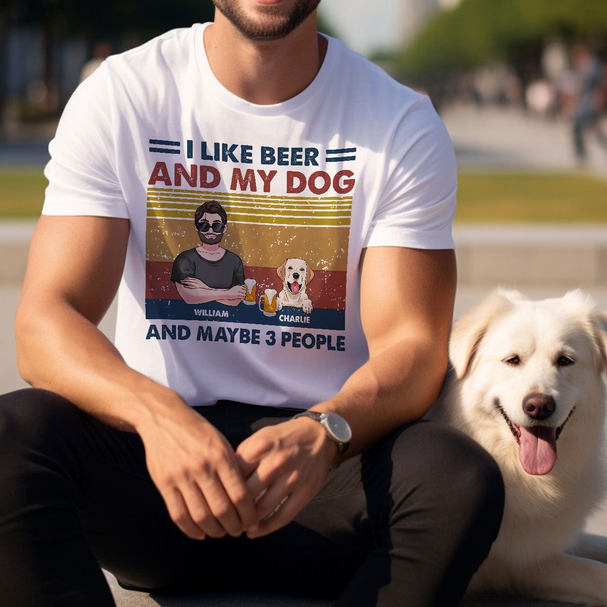 I Like Beer And My Dogs - Personalized Dog T-shirt And Hoodie