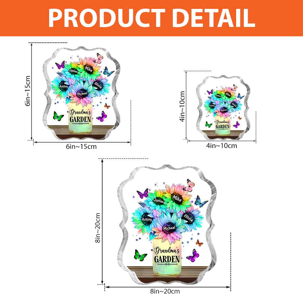 Sunflower Vase Custom Any Title And Name - Personalized Grandma Custom Shaped Acrylic Plaque