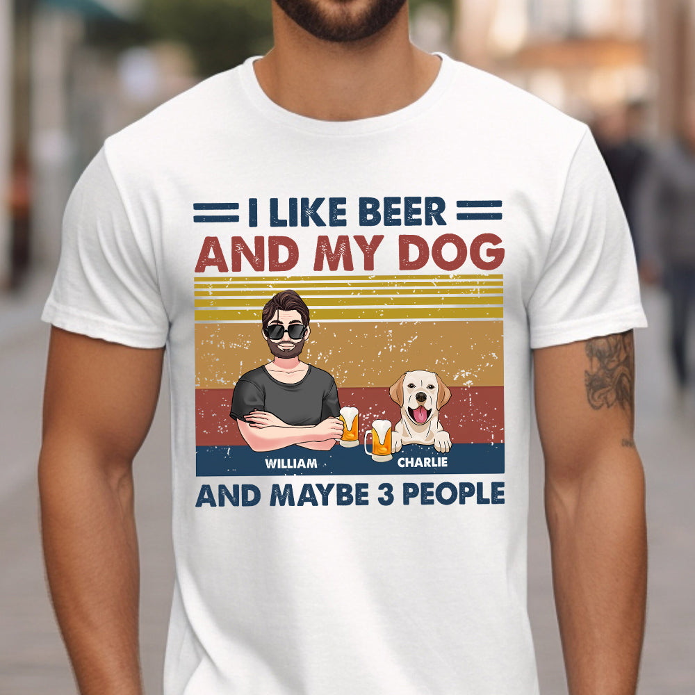 I Like Beer And My Dogs - Personalized Dog T-shirt And Hoodie