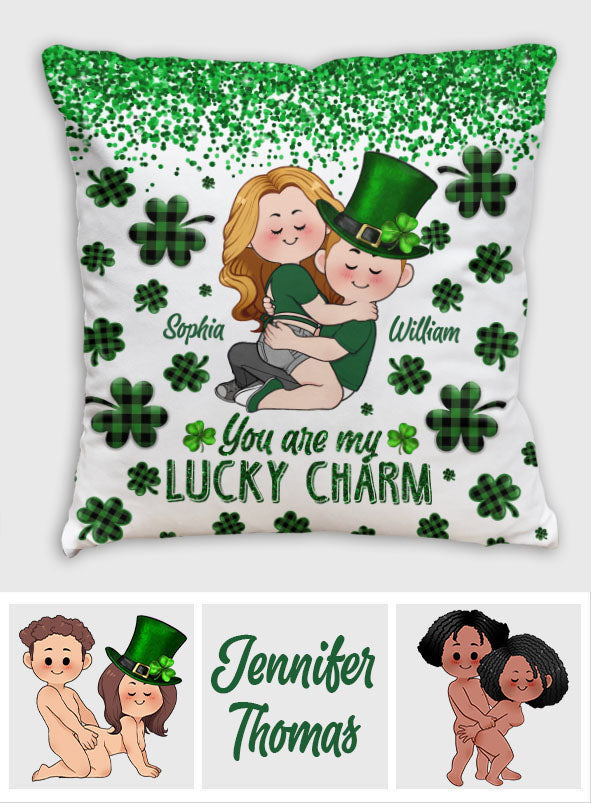 You Are My Lucky Charm - Personalized Couple Throw Pillow