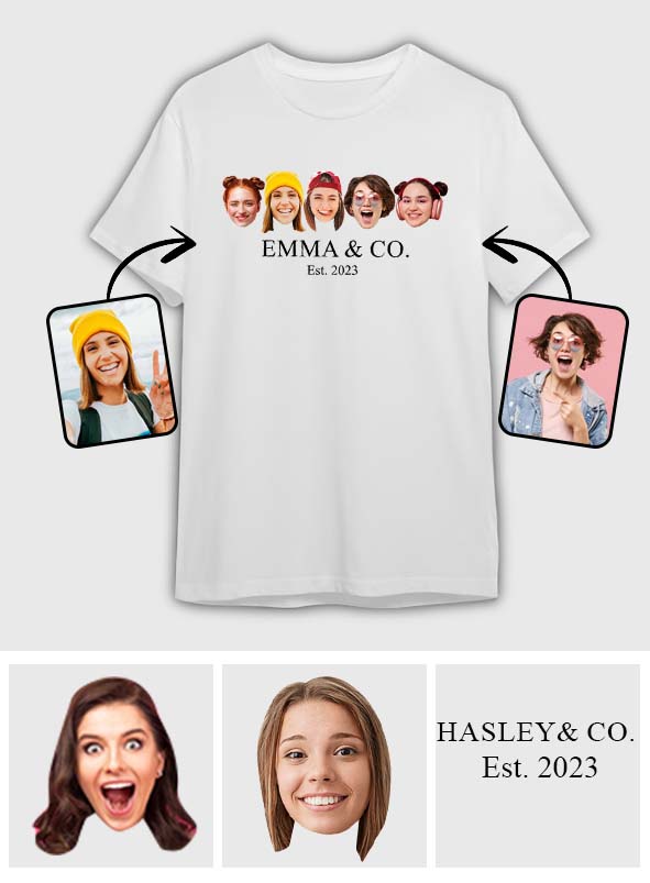 Besties & Co. Face Custom - Personalized Bestie T-shirt And Hoodie