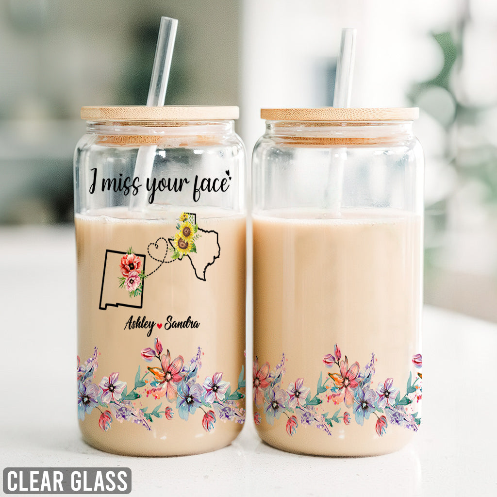 Best friends Long Distance Friendship Gift - Personalized Bestie Can Glass