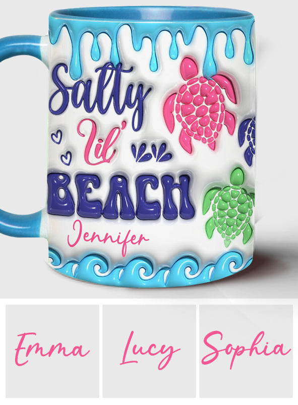Salty Lil' Beach Turtle Lovers Inflated - Personalized Turtle Accent Mug