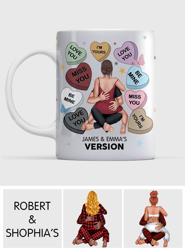 Heart Candy Couple Version - Personalized Couple Mug