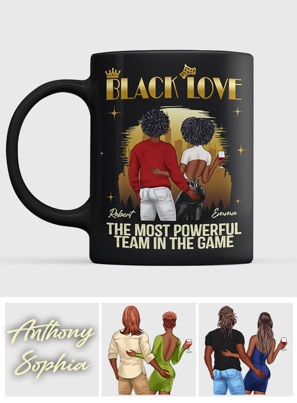 Black Love - Personalized Couple Mug