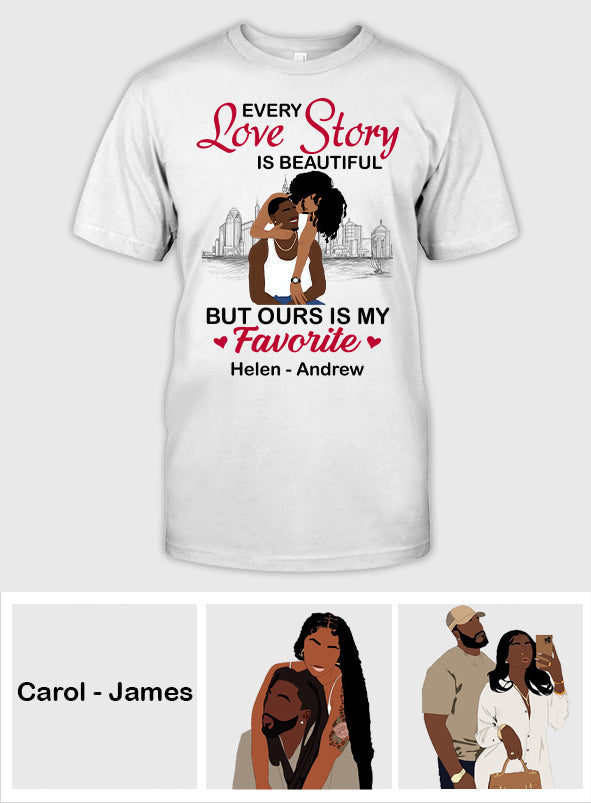 Unsere Geschichte ist meine Lieblingsgeschichte – personalisiertes T-Shirt und Hoodie für Afroamerikaner