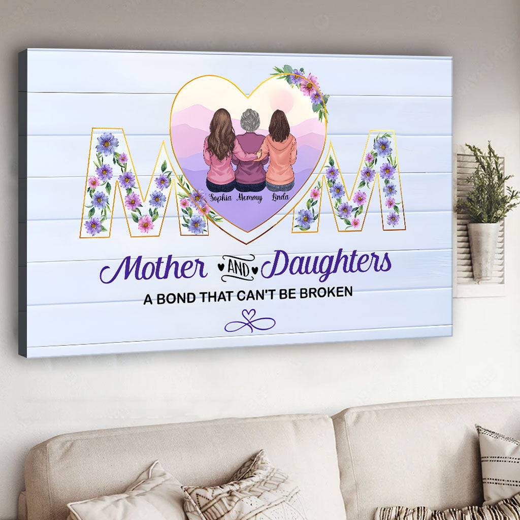 Mother And Daughters - Personalized Mother Canvas And Poster