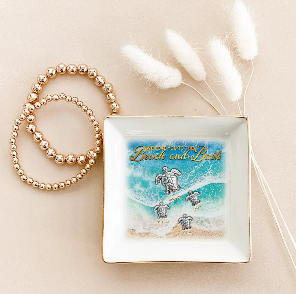 We Love You To The Beach And Back - Personalized Turtle Jewelry Dish